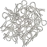 100pcs Universal RC Body Clips Pins for All 1/8 1/10 1/12 Scale Traxxas Redcat HPI Himoto HSP Exceed RC Car Truck Crawler (Silver)