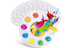 Fstaor Acrylic Paint Palette Trays 10Pcs Plastic Pallets for Kid, Adult, Student Oil Watercolor Craft DIY Art Painting