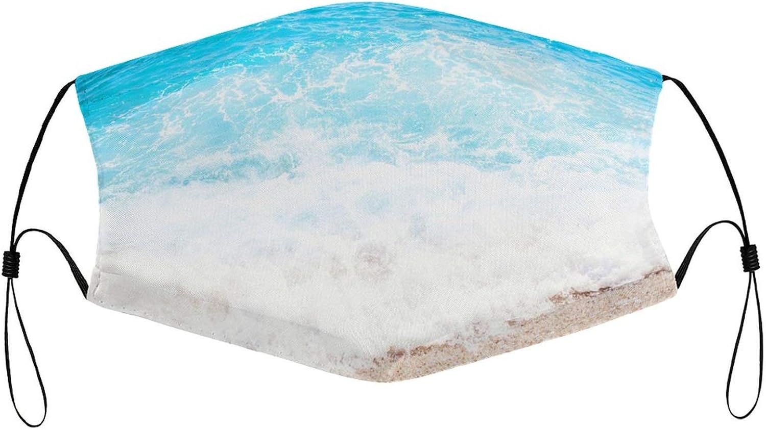 Beach Face Masks Dust Proof Mouth Cover Soft Wave Blue Ocean Sandy