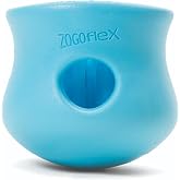 WEST PAW Zogoflex Toppl Interactive Treat Dispensing Puzzle Dog Toy for Mental Stimulation &amp; Enrichment-Holds Kibble &amp; Treats-Lickable, Freezable &amp; Dishwasher Safe-Made in USA-Small-Aqua Blue