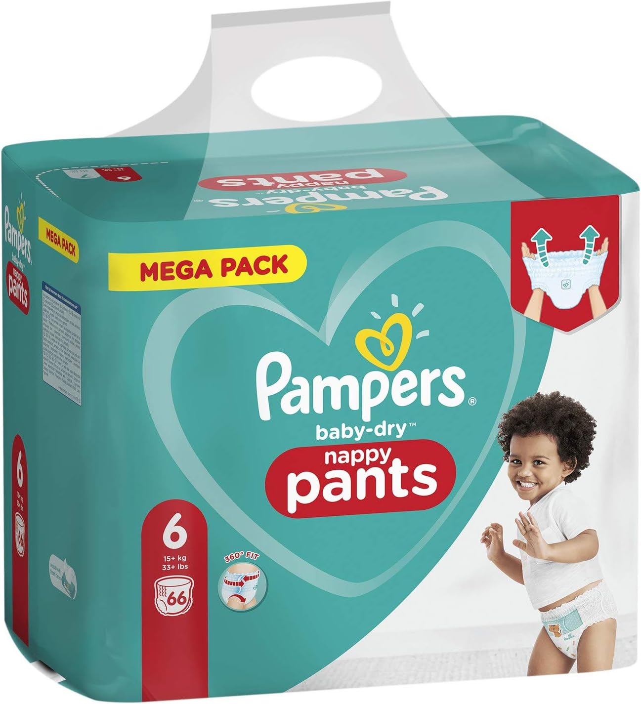 Pampers Baby-Dry Pants Size 6, 72 Nappy, 15kg +, White, Größe: 6