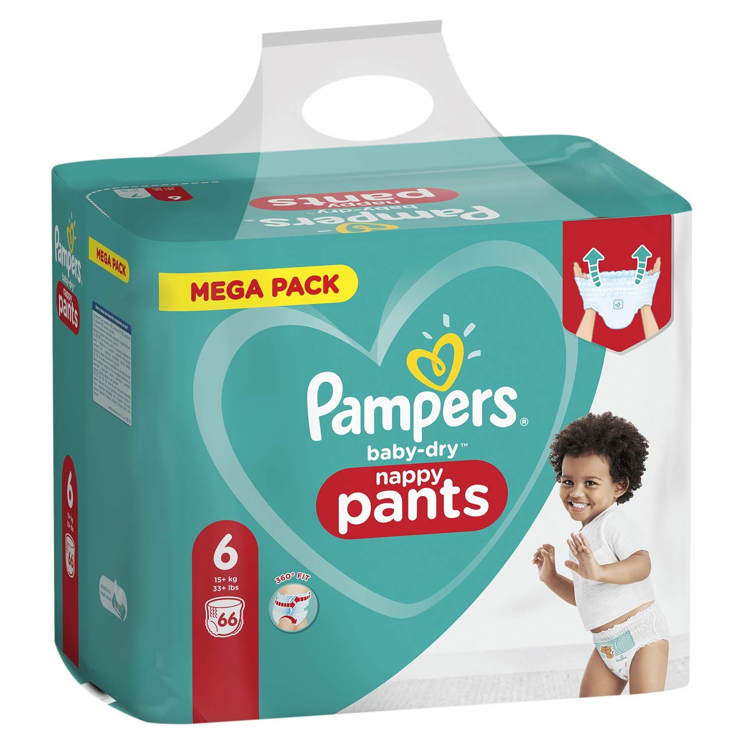 Pampers Baby-Dry Pants Size 6, 72 Nappy, 15kg +
