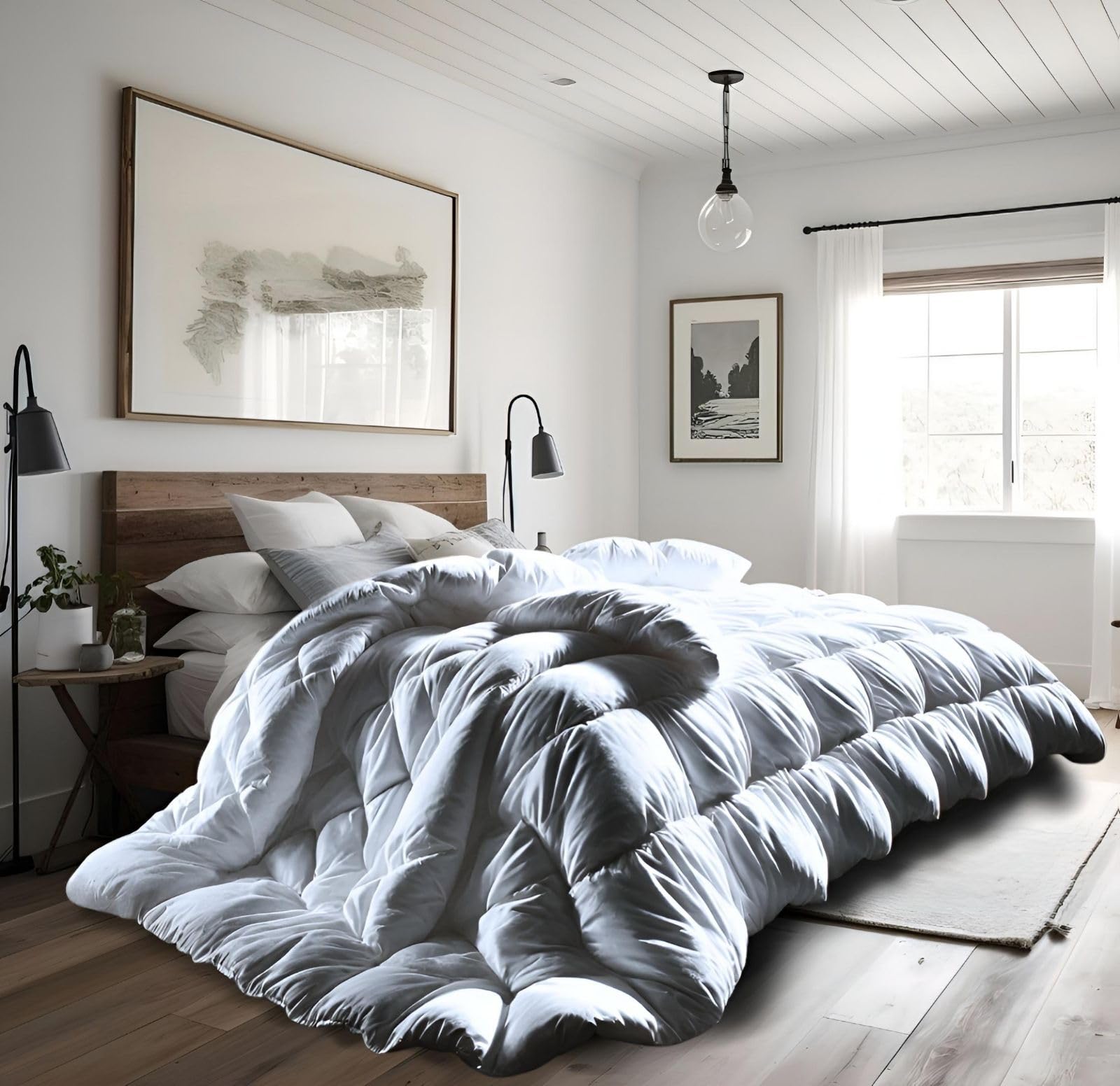 Photo 1 of Continental Bedding Luxary Down Harmony Duvet Insert - 550 Fill Power White Down, 300 Thread Count 100% Cotton Shell, Summer Weight, Queen