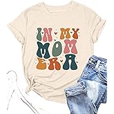 in My Mom Era Shirt for Women Retro Butterfly Graphic Print Mom Life Funny Letter Print Casual Tee