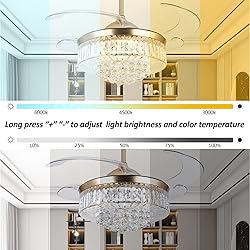 Panghuhu88 42" Invisible Ceiling Fan Chandelier
