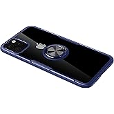 SORAKA Clear Case for iPhone 11 Pro with Ring Holder,Slim Fit Case Transparent Hard PC Cover iPhone 11 Pro Case with Metal Plate for Magnetic Car Phone Holder