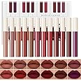 Spdoo 12Pcs Matte Liquid Lipstick Set, Waterproof Long Lasting Non-Stick Cup Labiales Mate, Lip Gloss Sets Lipstick for Women Gift