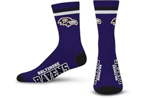 FOR BARE FEET FBF - NFL 2 Stripe Deuce Team Logo Youth Size Kids Crew Socks Approx. 4-8 years old