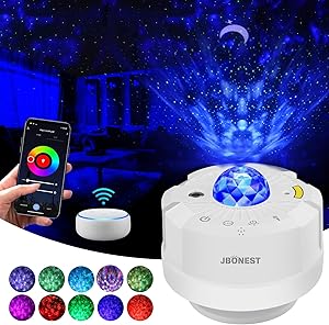 Galaxy Star Projector,Smart Night Light Projector,Nebula Cloud/Ocean Wave,Auto Timer,Sound Control,Manual & Wi-Fi Mode,for Kids Bedroom,Home Theater Lighting,Work with Alexa & Google Assistant