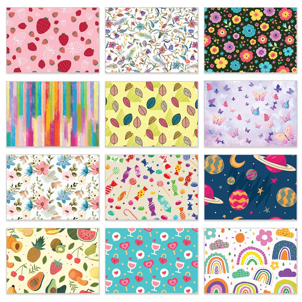 Papa Prints Blank Note Cards and Envelopes Pack of 24 Greetings cards for all occasions (148 x 105 mm) Pack of Cards with Envelopes