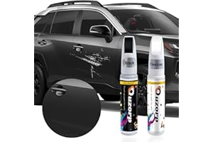 Ouzorp Black Touch Up Paint for Cars with Clearcoat, 2 in 1 Black Auto Car Scratch Repair Paint Pen 0.67 oz