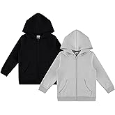 Cudlie 2-Pack Toddler Zip-Up Hoodies for Boys and Girls – Colorful Cotton Blend Sweatshirts with Pockets – Sizes 12M to 4T