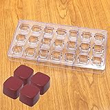 HAPYLY 24 Grid Semi-Sphere Chocolate Candy Mold PC Polycarbonate Chocolate Making Mould (Cube Shape), Clear