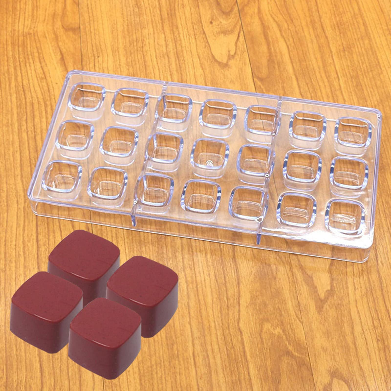 Binwat 21 Grid Chocolate Candy Mold PC Polycarbonate Chocolate Making Mould (Cube Shape) — image 1