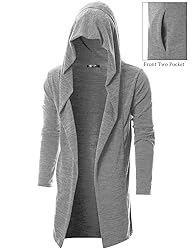 Mens Hooded Cardigan Long Cardigans Sweater Shawl