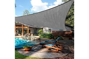 Coolyard Shade Sail Triangle 16'x16'x16' Sun Shades Canopy UV Block Canopy for Patio Backyard Lawn Garden Outdoor Activities,Gray
