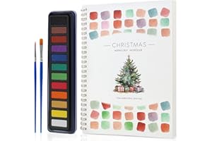 NIVLOP Beginner Watercolor Workbook Kit, Multi Theme with 12-Color Palette & 2 Brushes, Premium Bleed-Resistant Paper Art Set for Teens & Adults, Easy-to-Learn Painting Kit for Creative Exploration & Gifting