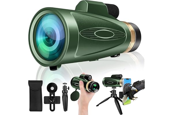 80X100 HD Monocular Telescope, High Powered BAK-4 Prism Compact Monoculars for Adults, Larger Vision Monocular for Bird Watching Hunting Hiking Camping Travelling