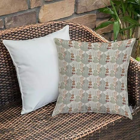 Funda de Cojín,Funda de Almohada Cuadrada para Asiento,Música