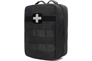 GHFY First Aid Kit EMT Medical IFAK Pouch, Molle Tactical Med Emergency Trauma Bag for Camping Home Car Hiking Hunting (Black)