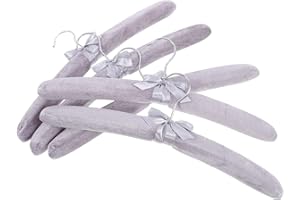 FUNNETOYU 5pcs Velvet Padded No Shoulder Bump Clothes Hangers for Sweaters and Delicate Garments, Soft Fabric