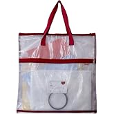 Madam Sew Project Bag - Craft Bag Organizer Tote with Handles, Two Pockets, See-Through Mesh, and Card Slot &ndash; Perfect for Quilting, Knitting, Stitching and Embroidery Projects Storage - 16&rdquo;x16&rdquo;