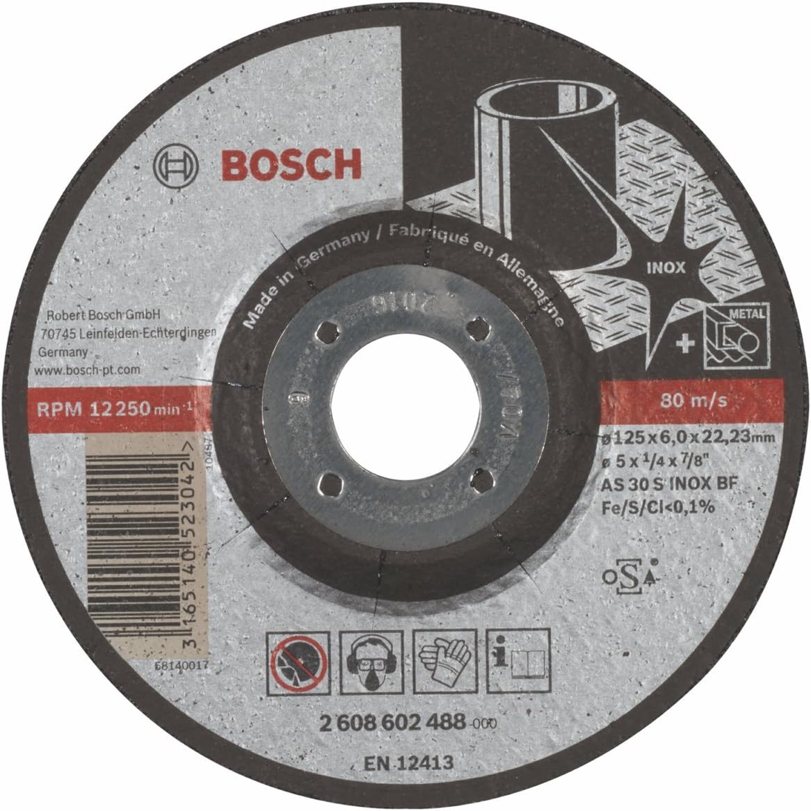 Bosch 1x PRO Stainless Steel Longlife Grinding Disc for Small Angle Grinder and Bore 22.23 mm (for Stainless steel diameter 125 mm - Image 3