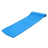 TRC Recreation Serenity 1.5&rdquo; Thick Vinyl Coated Foam Swimming Pool Float Mat Adult Lounger with Built-in Roll Pillow