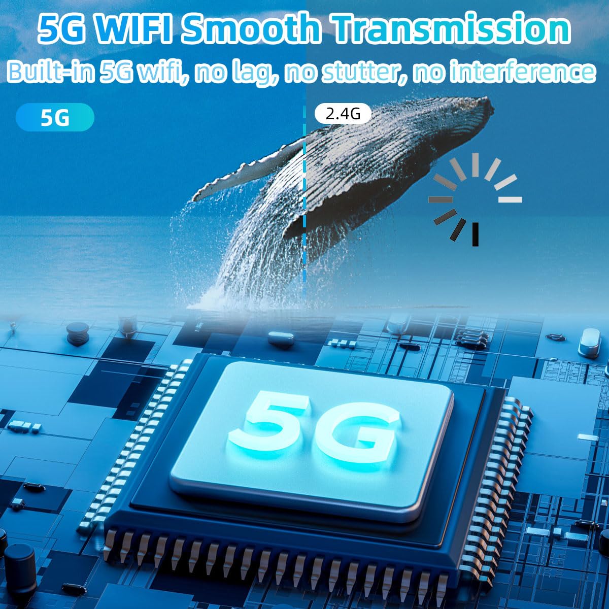 DOBVDLA Wireless HDMI Transmitter and Receiver 100ft/30m, 4K Decode 1080P Output Mini Wireless HDMI 2.4G/5G Plug&Play Portable for Streaming Video and Audio to Monitor from Laptop/TV Box