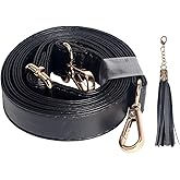 Beaulegan Classic Long Purse Strap Replacement, Microfiber Leather, Adjustable for Crossbody/Shoulder Bag, 0.7 Inch Wide (Black/Gold)