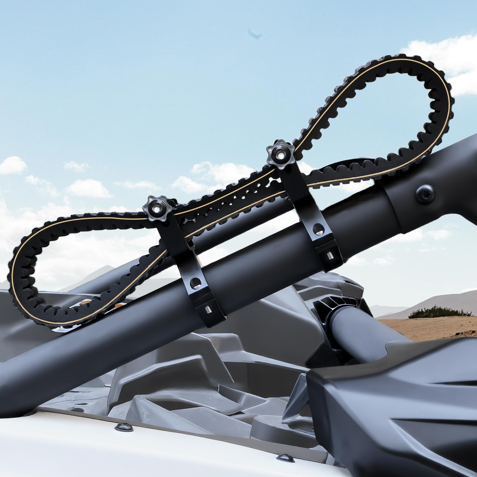 Photo 1 of StarknightMT UTV Drive Belt Mount Fit 1.5"-2" Roll Cage, Universal Drive Belt Holder Compatible with Polaris RZR, Can-Am Commander, Maverick X3, Kawasaki Mule/Teryx, Pioneer, Talon, Rhino/YXZ