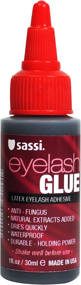 Sassi Eyelash Glue Dark 1oz | Quick-Drying, Natural Extract Formula, Waterproof, Durable Hold, Long-Lasting, Lash Adhesive |