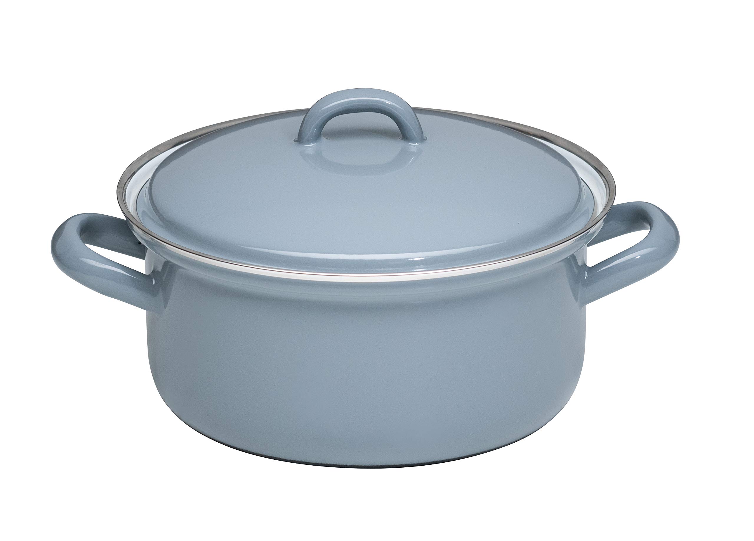 Riess, 0128-065, Casserole Dish with Lid 16, Classic - Pure Grey, Diameter 16 cm, Capacity 1.0 litres, Height 12.3 cm, Light Grey, 0.918 kg, 22.5 x 17.7 x 12.3 cm, Induction