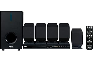 Naxa Electronics ND-864 5.1 Channel High-Powered Black Modern Home Theater DVD & Karaoke Speaker System with Built-In CD Play