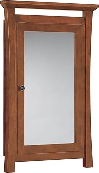 Amazon Com Maykke Sachi 25 W X 39 H Wood Framed Medicine Cabinet With Mirror And Shelf Natural Cherry Ysa2150102 Kitchen Dining
