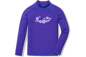 TSLA Girls Long Sleeve Rash Guard Shirt, UV/SPF Water Beach Surf Swim Top, UPF 50+ Sunscreen Swimwear Shirts