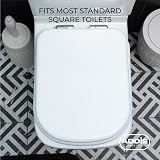 Addis Soft Close Toilet Seat Square D Shape White Quick Release Hinges Easy view 2