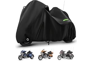 KERANTY Motorcycle Cover Waterproof for Trike Models Freewheeler/CVO Version/Tri Glide Ultra/Gold Wing Trike, Heavy Duty Sun Rain Outdoor Protection Motorbike Cover with Antenna Zipper & Soft Cotton Lining