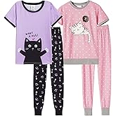 MyFav Children Girl Pajamas Set Soft Comfy Sleepwear Pajamas Size 4 to 14 Years
