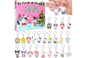 2025 Advent Calendar Keychain Collection – 24 Days Countdown with 24 Cute Ktty-Themed Decorative Key Rings, Christmas Gift Bo
