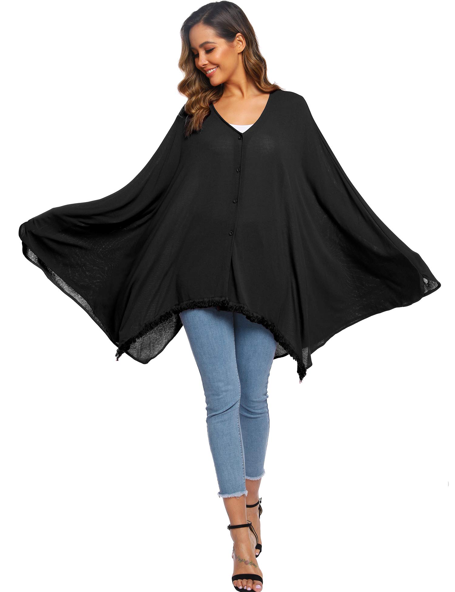 ZEGOLO Lightweight Plain Scarf with Tassels Womens Cape Cardigan Wrap Shawl and Wraps Tunic Tops ZEGOLO Lightweight Plain Scarf with Tassels Womens Cape Cardigan Wrap Shawl and Wraps Tunic Tops