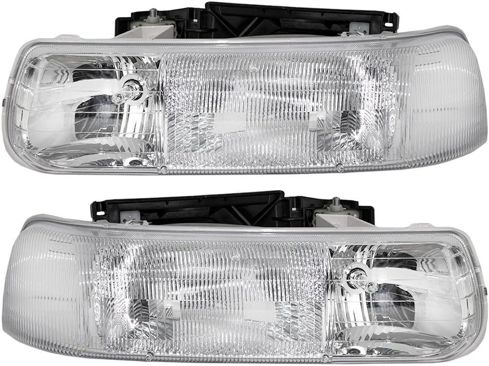 Aftermarket Replacement Driver and Passenger Set Headlights Compatible with 2000-2006 Tahoe Suburban 1999-2002 Silverado Pickup Truck