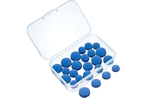 Gejoy 20 Pcs Billiard Pool Cue Tips Replacement Kit Pool Stick Tips with Storage Box for Snooker