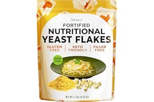 Gya Tea Co Fortified Nutritional Yeast Flakes 1.1lb (17.64 Oz) Dairy Free, Premium Vegan Cheese Substitute, Source Of Protein & Vitamins - Non-GMO, Keto-Friendly, Gluten Free