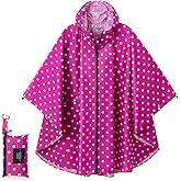 POWINSUN Fashion Hooded Rain Poncho Waterproof Raincoat Jacket with pocket for Women/Men/Adult