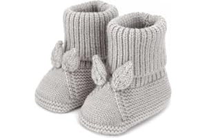 Loyfoky Baby Booties Newborn Babe First Walkers Knit Boots Warm Knit Crib Shoes Crochet Soft Infant Sock for Boy Girl