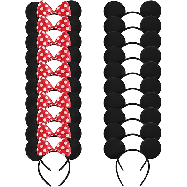 24 Fascie Orecchie Topo Morbide - Accessorio Costume Per Feste Bambini E Adulti, Peluche Imbottito - Foto 13