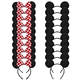 20 Pack Mouse Ears Solid Bow ears Headband for