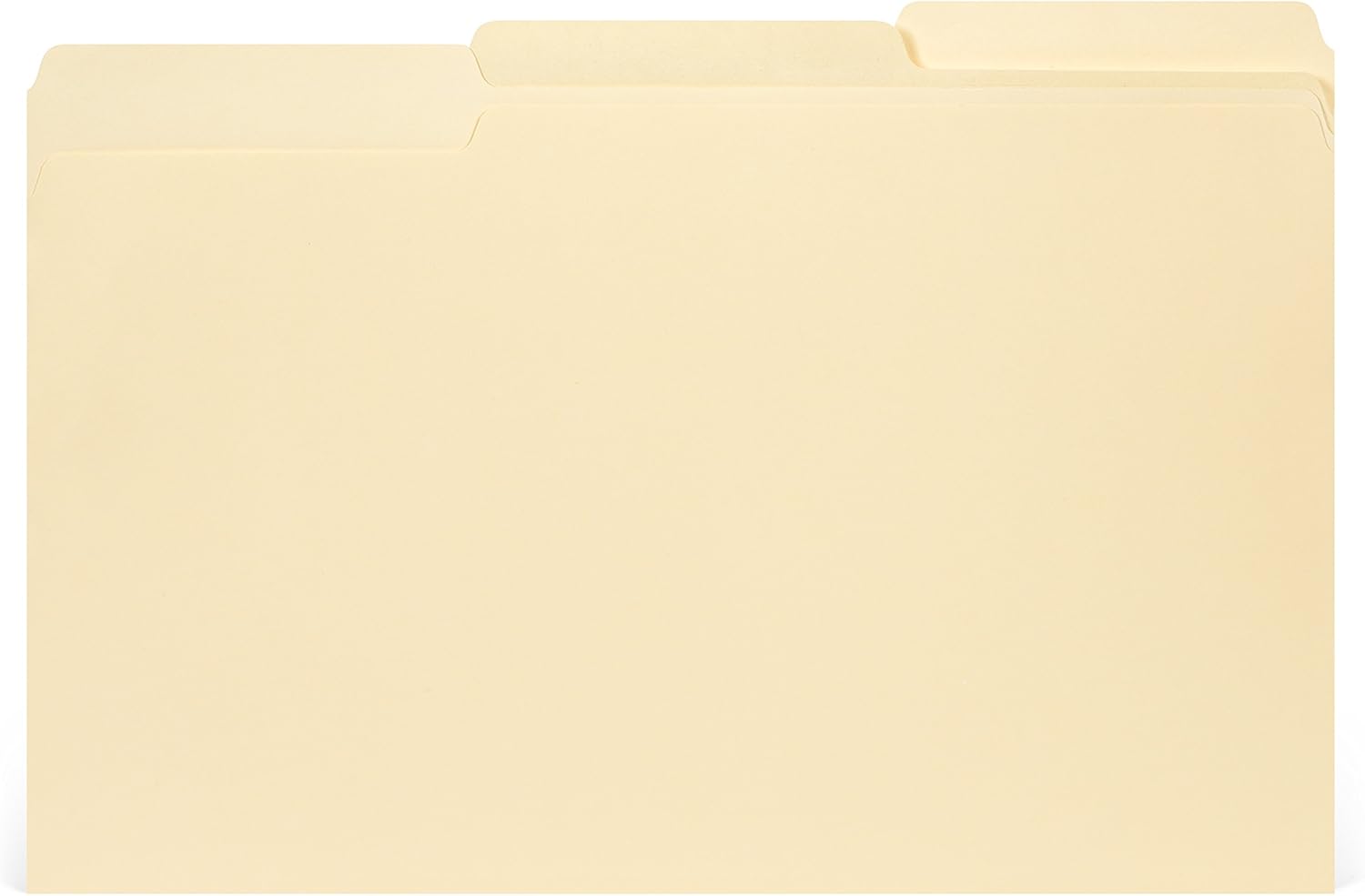 File Folder, 1/3 Cut Assorted Tab, Legal Size, Manila, Great for Organizing and Easy File Storage, 100 Per Box : Office Products