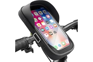 MIRUCHERTTER Bike Phone Handlebar Bag Holder Bike Phone Holder Waterproof Bike Bag with Sun-Visor Rain Cover, TPU Touch Screen, Handlebar Mount Bicycle Phone Front Frame Bag Bike Phone Mount for Bike